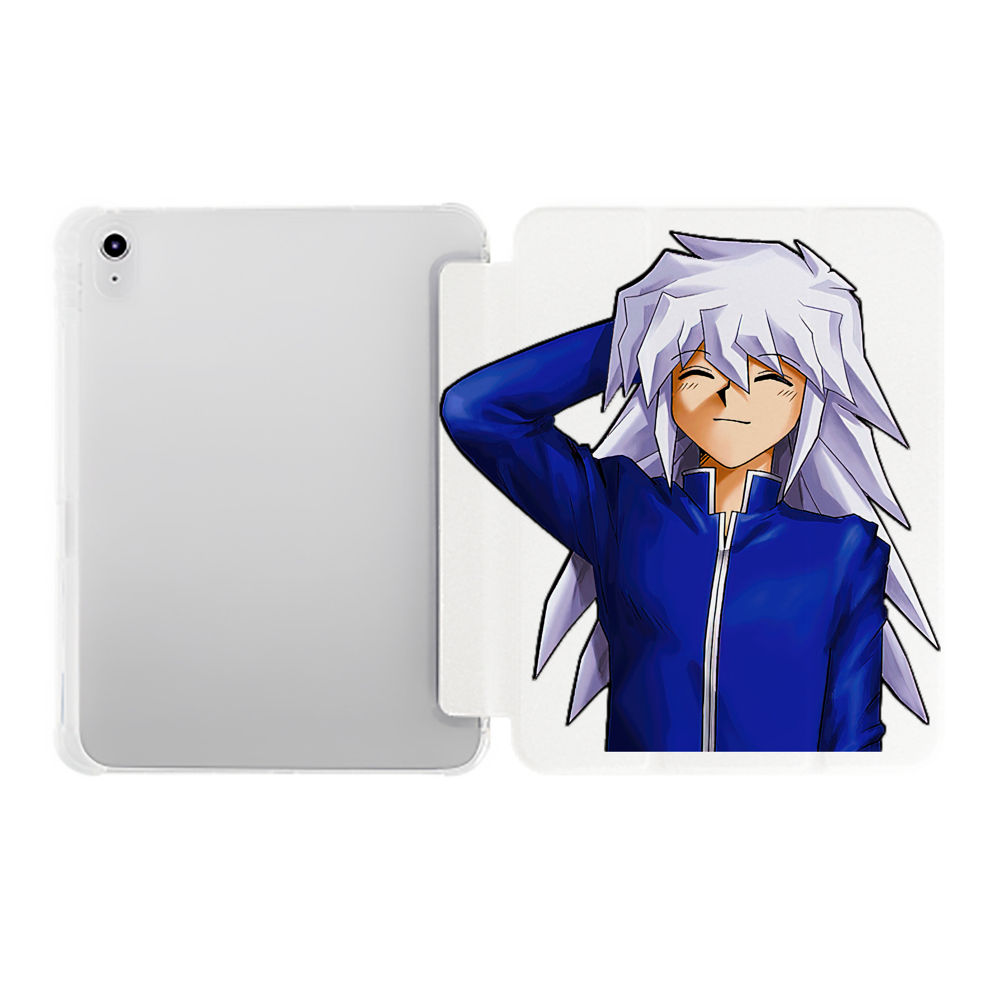 （画像用） 遊☆戯☆王 Yu-Gi-Oh! IPad ケース ペン収納付き 三つ折りスタンド PUレザー×シリコン 対応機種9.5/10.5/10.9インチ